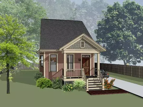 Craftsman house plans 16-178 - front exterior, 1,340 sq ft, 3 bed, 1 bath house plans | Monster House Plans