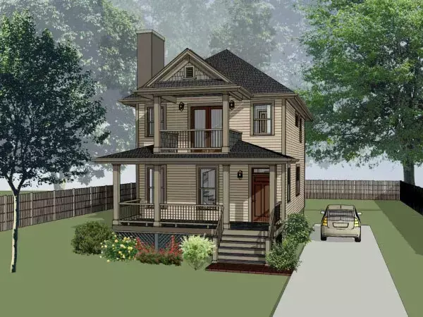 Southern house plans 16-201 - front exterior, 1,435 sq ft, 3 bed, 2 bath house plans | Monster House Plans