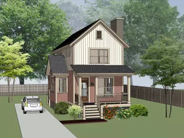 Southern house plans 16-207 - front exterior, 1,414 sq ft, 3 bed, 2 bath house plans | Monster House Plans