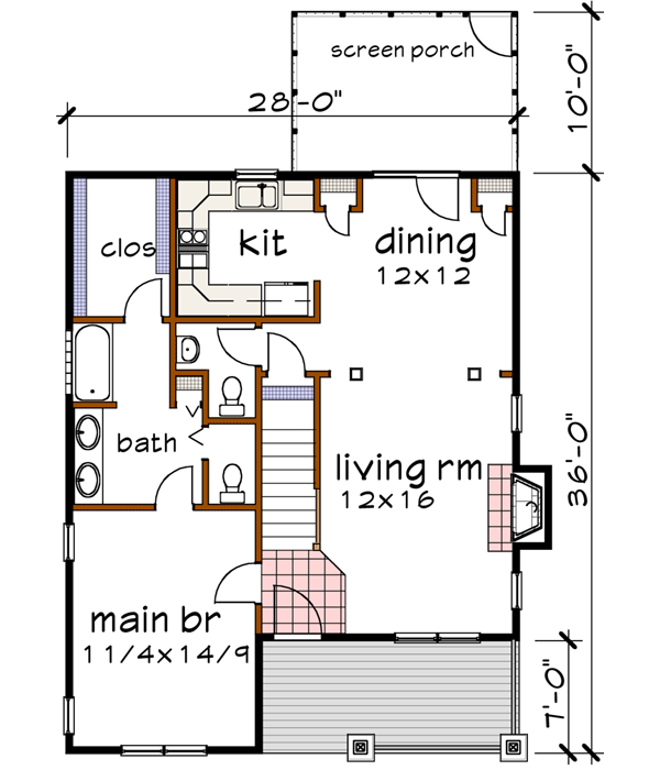 Bungalow Style Floor Plans 16-213