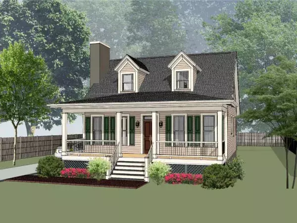 Country house plans 16-224 - front exterior, 1,520 sq ft, 3 bed, 1 bath house plans | Monster House Plans
