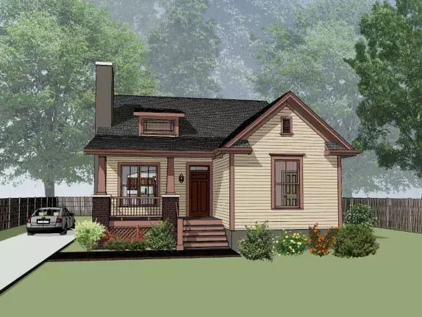 Bungalow house plans 16-226 - front exterior, 1,532 sq ft, 3 bed, 1 bath house plans | Monster House Plans