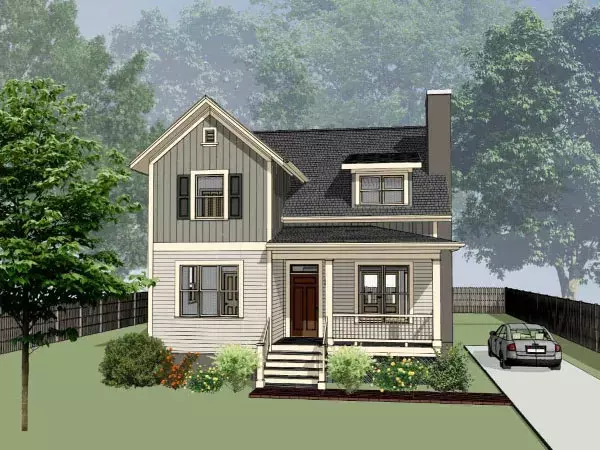 Country house plans 16-227 - front exterior, 1,525 sq ft, 4 bed, 2 bath house plans | Monster House Plans