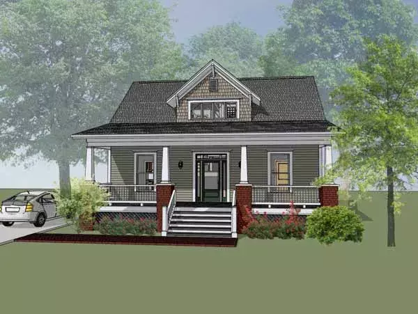 Bungalow house plans 16-236 - front exterior, 1,610 sq ft, 3 bed, 2 bath house plans | Monster House Plans