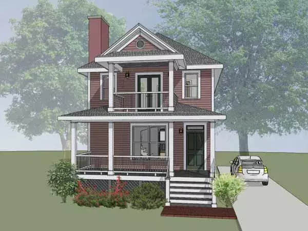 Southern house plans 16-242 - front exterior, 1,611 sq ft, 3 bed, 2 bath house plans | Monster House Plans