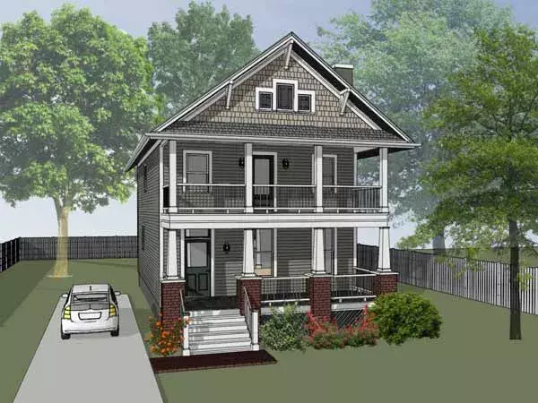 Craftsman house plans 16-247 - front exterior, 1,648 sq ft, 3 bed, 2 bath house plans | Monster House Plans
