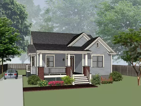 Country house plans 16-250 - front exterior, 1,720 sq ft, 3 bed, 1 bath house plans | Monster House Plans