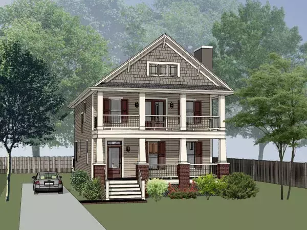 Craftsman house plans 16-254 - front exterior, 1,811 sq ft, 3 bed, 2 bath house plans | Monster House Plans