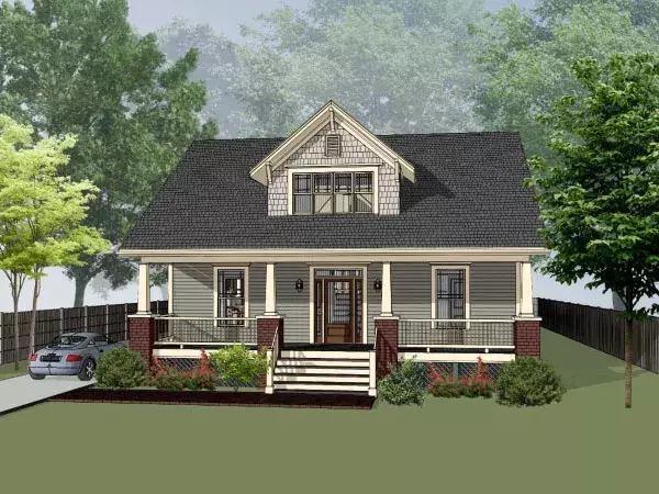Craftsman house plans 16-260 - front exterior, 1,971 sq ft, 3 bed, 1 bath house plans | Monster House Plans