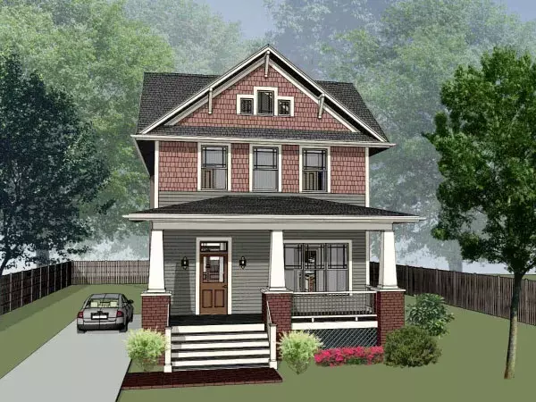 Craftsman house plans 16-266 - front exterior, 2,173 sq ft, 3 bed, 2 bath house plans | Monster House Plans