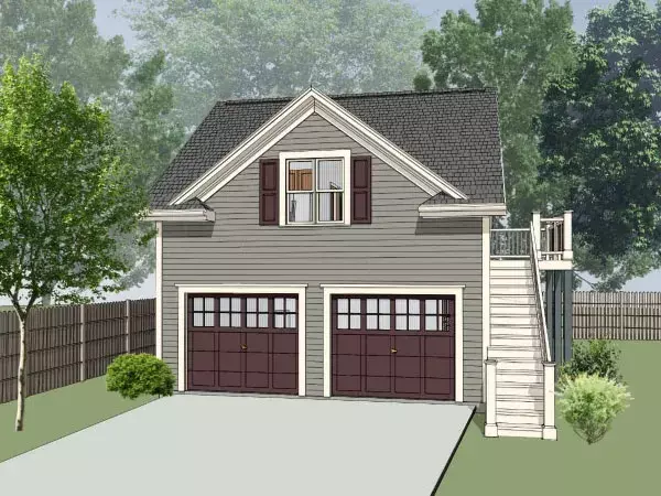 Traditional house plans 16-287 - front exterior, 1,045 sq ft, 1 bed, 2 bath house plans | Monster House Plans