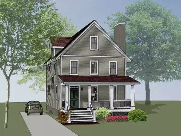 Country house plans 16-296 - front exterior, 1,667 sq ft, 3 bed, 2 bath house plans | Monster House Plans