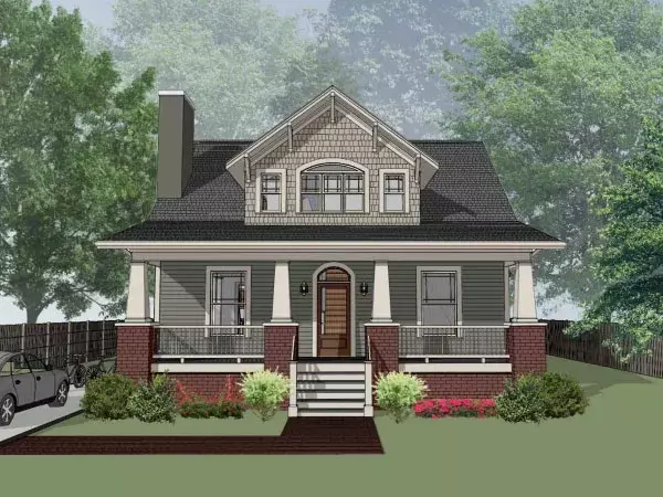Craftsman house plans 16-300 - front exterior, 2,370 sq ft, 4 bed, 2 bath house plans | Monster House Plans