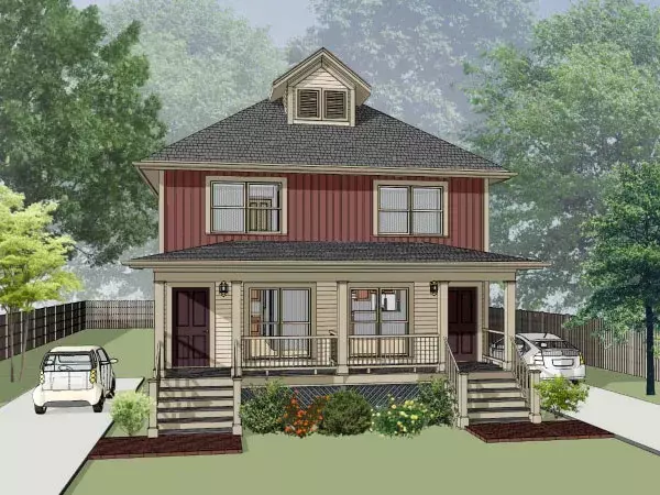 Country house plans 16-305 - front exterior, 1,736 sq ft, 4 bed, 2 bath house plans | Monster House Plans