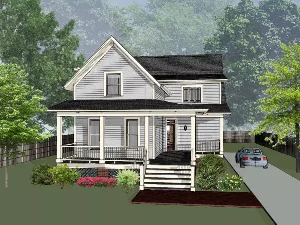 Country house plans 16-311 - front exterior, 2,190 sq ft, 4 bed, 2 bath house plans | Monster House Plans