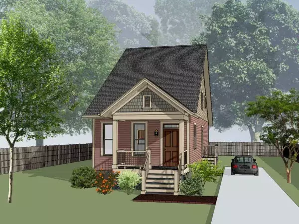 Cottage house plans 16-318 - front exterior, 1,412 sq ft, 4 bed, 2 bath house plans | Monster House Plans