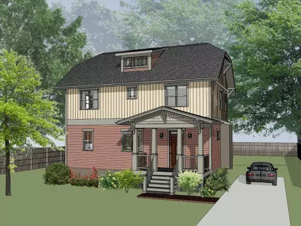 Craftsman house plans 16-322 - front exterior, 1,571 sq ft, 3 bed, 2 bath house plans | Monster House Plans