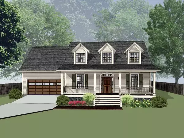 Country house plans 16-330 - front exterior, 1,754 sq ft, 3 bed, 2 bath house plans | Monster House Plans