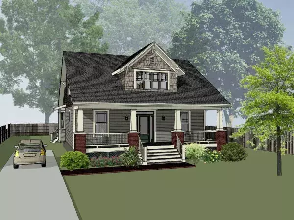 Craftsman house plans 16-331 - front exterior, 1,901 sq ft, 3 bed, 2 bath house plans | Monster House Plans
