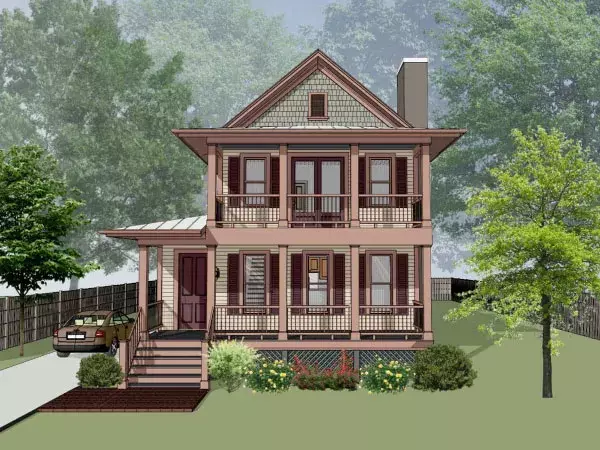 Southern house plans 16-334 - front exterior, 2,076 sq ft, 4 bed, 3 bath house plans | Monster House Plans