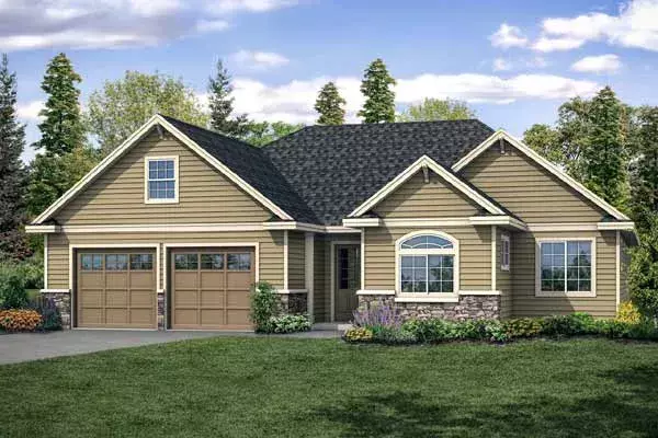 Traditional house plans 17-1006 - front exterior, 2,425 sq ft, 3 bed, 2 bath house plans | Monster House Plans