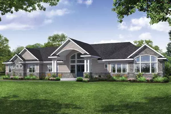 Traditional house plans 17-1014 - front exterior, 3,495 sq ft, 3 bed, 2 bath house plans | Monster House Plans