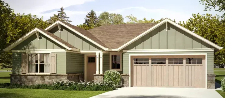 Craftsman house plans 17-1021 - front exterior, 1,819 sq ft, 3 bed, 2 bath house plans | Monster House Plans