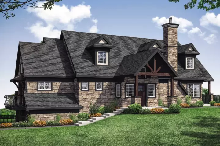Craftsman house plans 17-1024 - front exterior, 1,802 sq ft, 1 bed, 1 bath house plans | Monster House Plans