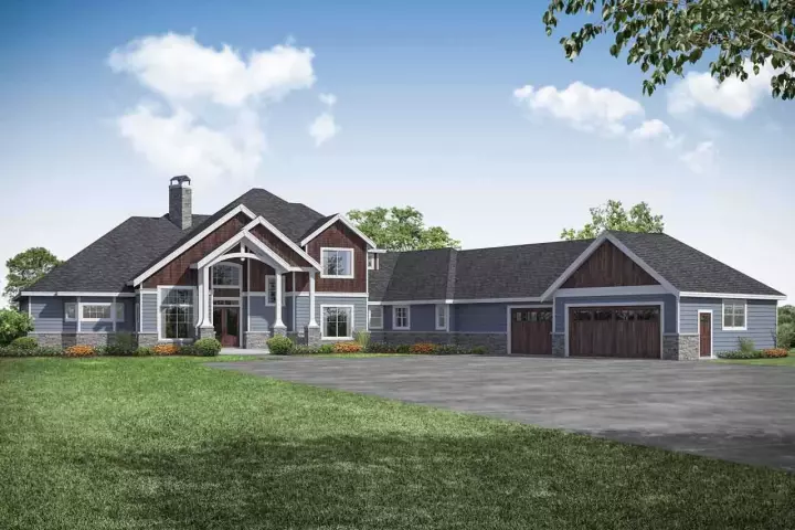Craftsman house plans 17-1031 - front exterior, 5,558 sq ft, 4 bed, 4 bath house plans | Monster House Plans