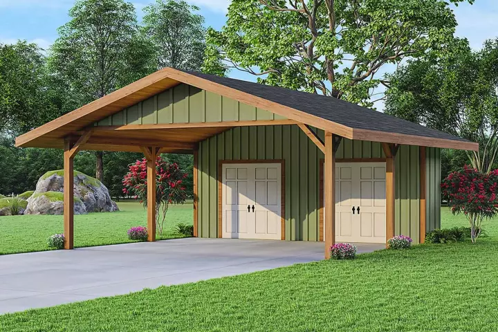 Traditional house plans 17-1053 - front exterior, 484 sq ft, 0 bed, 0 bath house plans | Monster House Plans