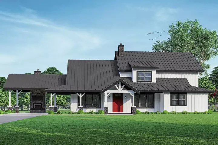 Country house plans 17-1065 - front exterior, 3,927 sq ft, 5 bed, 5 bath house plans | Monster House Plans