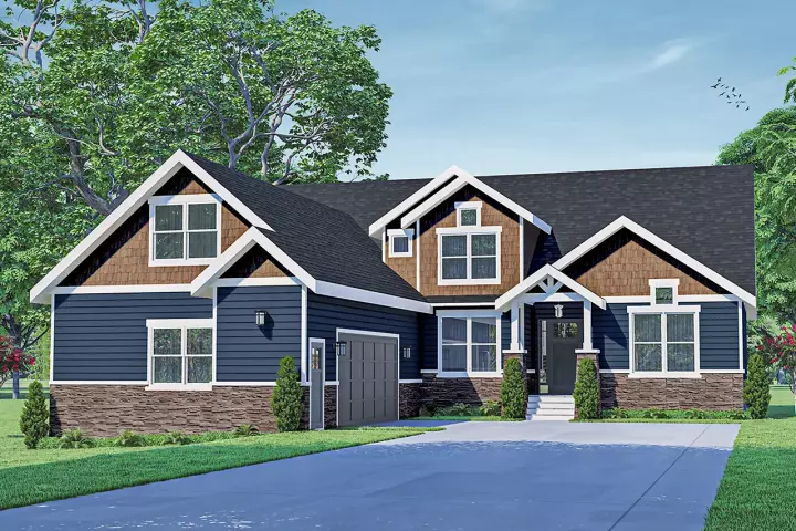 Craftsman house plans 17-1075 - front exterior, 3,309 sq ft, 3 bed, 3 bath house plans | Monster House Plans