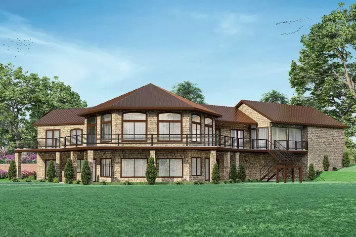 European house plans 17-1078 - front exterior, 4,461 sq ft, 4 bed, 4 bath house plans | Monster House Plans