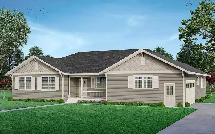Ranch house plans 17-1084 - front exterior, 2,386 sq ft, 3 bed, 2 bath house plans | Monster House Plans