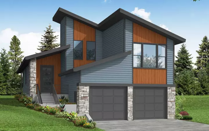 Modern house plans 17-1102 - front exterior, 1,509 sq ft, 2 bed, 2 bath house plans | Monster House Plans