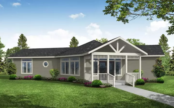 Country house plans 17-1107 - front exterior, 1,219 sq ft, 1 bed, 2 bath house plans | Monster House Plans