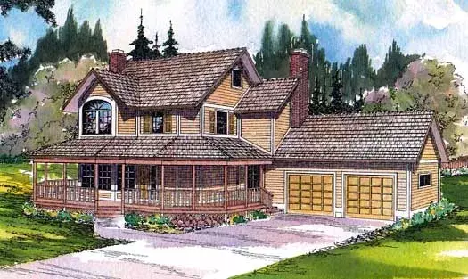 Country house plans 17-112 - front exterior, 2,110 sq ft, 3 bed, 2 bath house plans | Monster House Plans