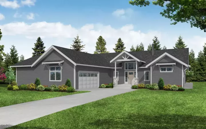 Craftsman house plans 17-1121 - front exterior, 2,215 sq ft, 3 bed, 2 bath house plans | Monster House Plans