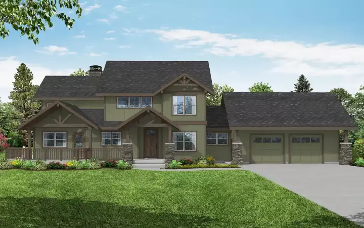 Craftsman house plans 17-1131 - front exterior, 3,880 sq ft, 4 bed, 3 bath house plans | Monster House Plans