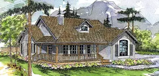 Country house plans 17-131 - front exterior, 1,794 sq ft, 3 bed, 2 bath house plans | Monster House Plans