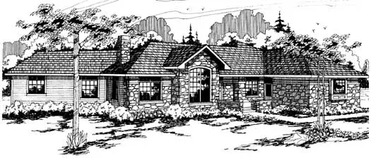 Ranch house plans 17-140 - front exterior, 2,708 sq ft, 4 bed, 2 bath house plans | Monster House Plans