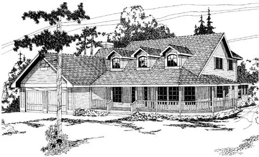 Country house plans 17-146 - front exterior, 2,591 sq ft, 3 bed, 2 bath house plans | Monster House Plans