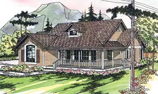 Country house plans 17-173 - front exterior, 1,901 sq ft, 3 bed, 2 bath house plans | Monster House Plans