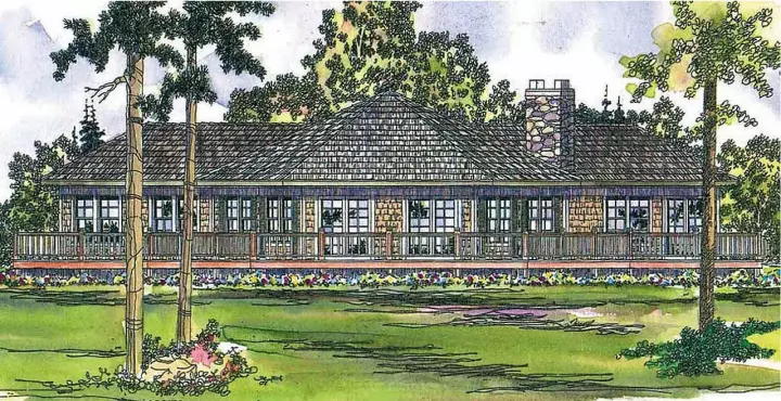 Contemporary house plans 17-174 - front exterior, 2,292 sq ft, 3 bed, 2 bath house plans | Monster House Plans