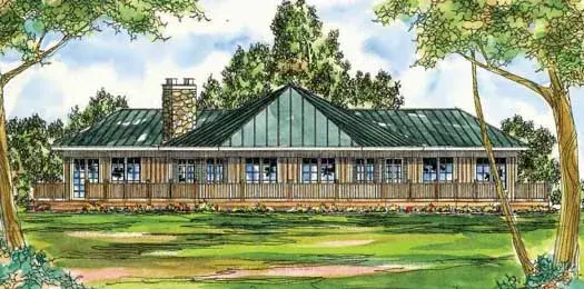 Contemporary house plans 17-182 - front exterior, 2,320 sq ft, 2 bed, 2 bath house plans | Monster House Plans