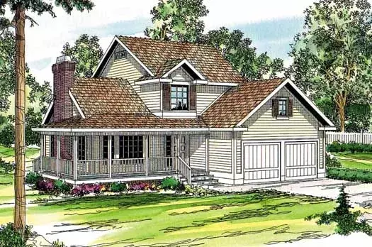 Country house plans 17-184 - front exterior, 1,764 sq ft, 3 bed, 2 bath house plans | Monster House Plans