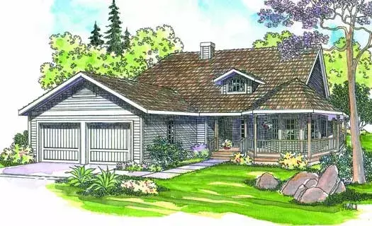 Country house plans 17-186 - front exterior, 2,145 sq ft, 3 bed, 2 bath house plans | Monster House Plans
