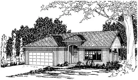 Traditional house plans 17-198 - front exterior, 1,260 sq ft, 3 bed, 2 bath house plans | Monster House Plans
