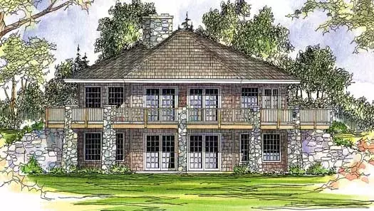 Contemporary house plans 17-203 - front exterior, 1,999 sq ft, 3 bed, 2 bath house plans | Monster House Plans