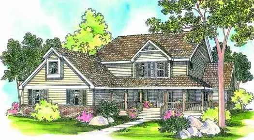 Country house plans 17-216 - front exterior, 3,759 sq ft, 6 bed, 3 bath house plans | Monster House Plans